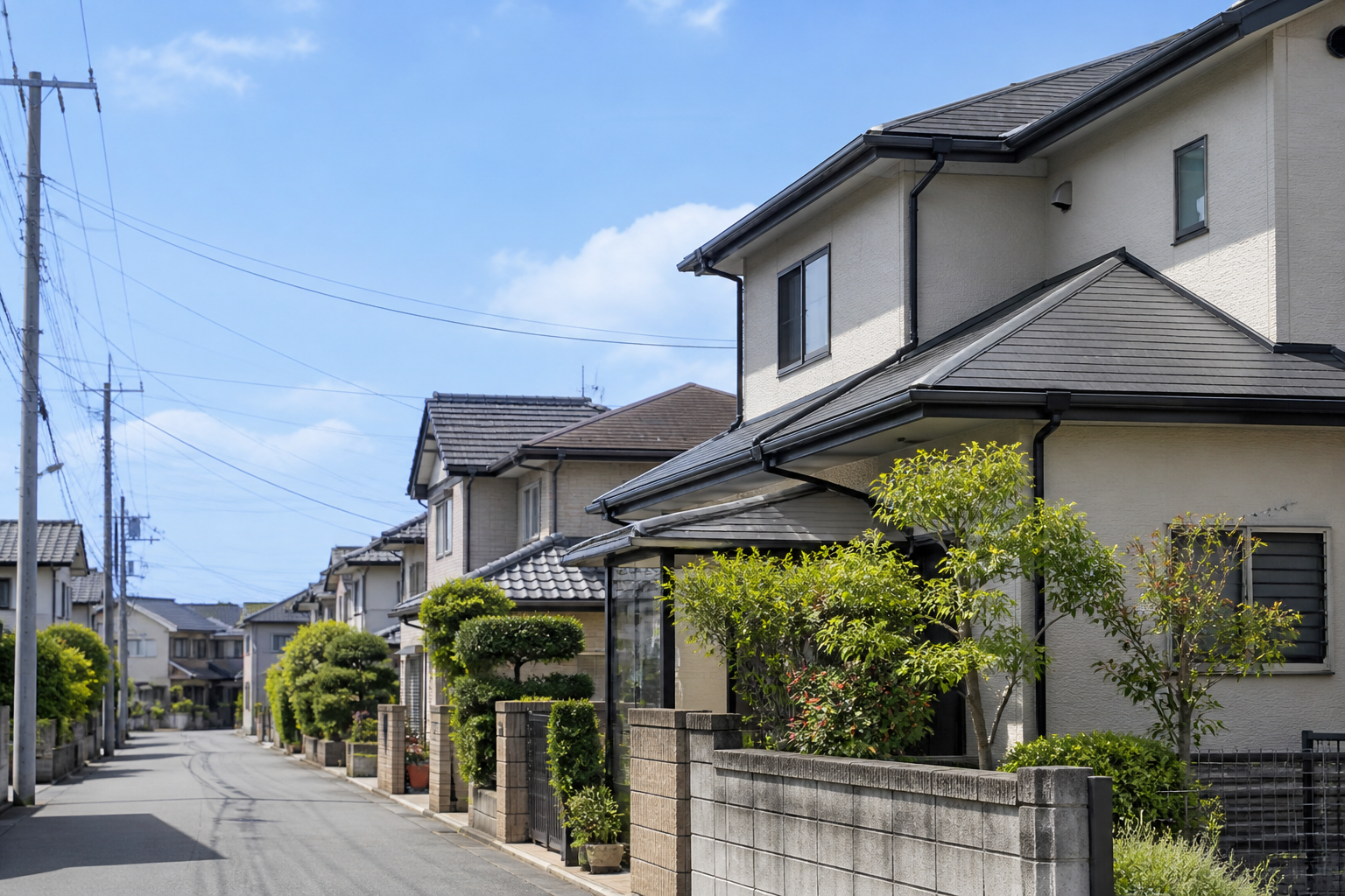 地域の住宅街と住まいの外装イメージ
